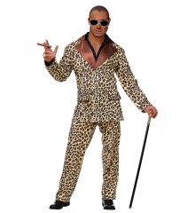 Leopardenanzug Partyanzug Proll Bollo Mann von Welt Zigarre Brille
