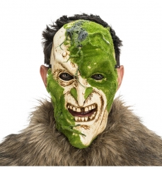 Gruselige Halloween Horror Grusel Männermaske mit Moos-Effekt, 15,5 cm x 9 cm x 26,5 cm