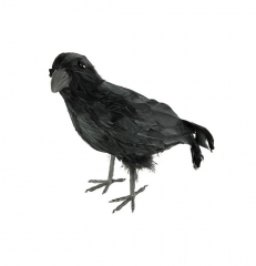 Rabe mit Federn Halloweendekoration Luxus schwarzer Vogel Krähe