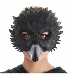 Schwarze Eule Federmaske - Pest Doktor Maske in Einheitsgröße für Erwachsene